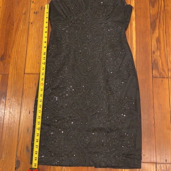 Vince Camuto Black Mesh & Sequin Dress LBD Little Black Dress Size 6 WORN ONCE - Picture 14 of 16